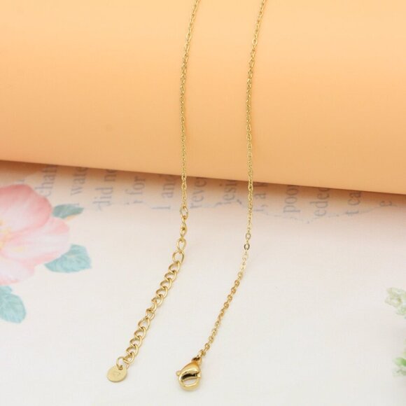 Yellow Gold Heart Charm Necklace with Adjustable Chain, XPNL0356 - Picture 8 of 11